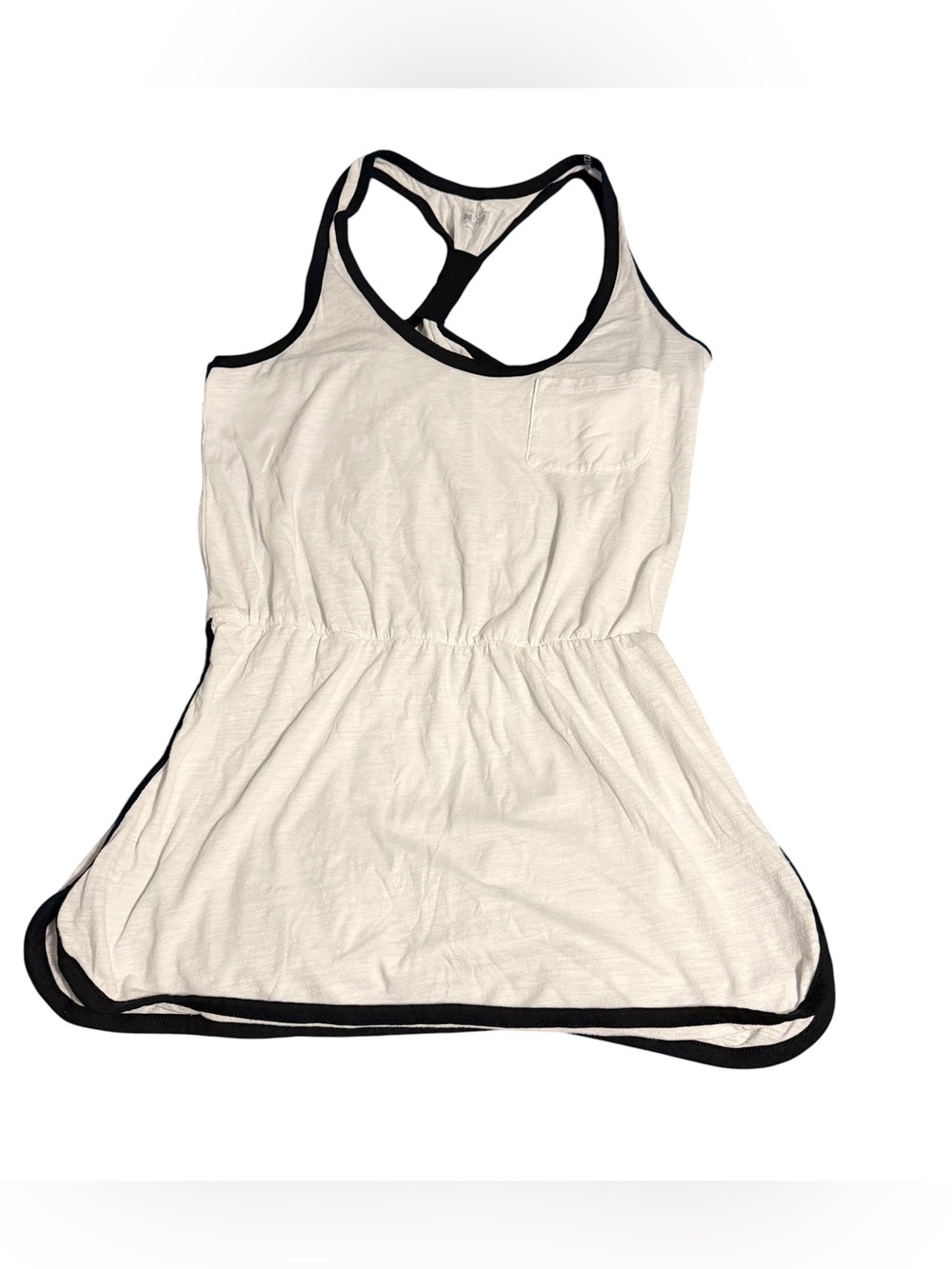 Converse One-Star ~ White Tennis /Tank Dress w/ Black Trim ~ Very Thin Material